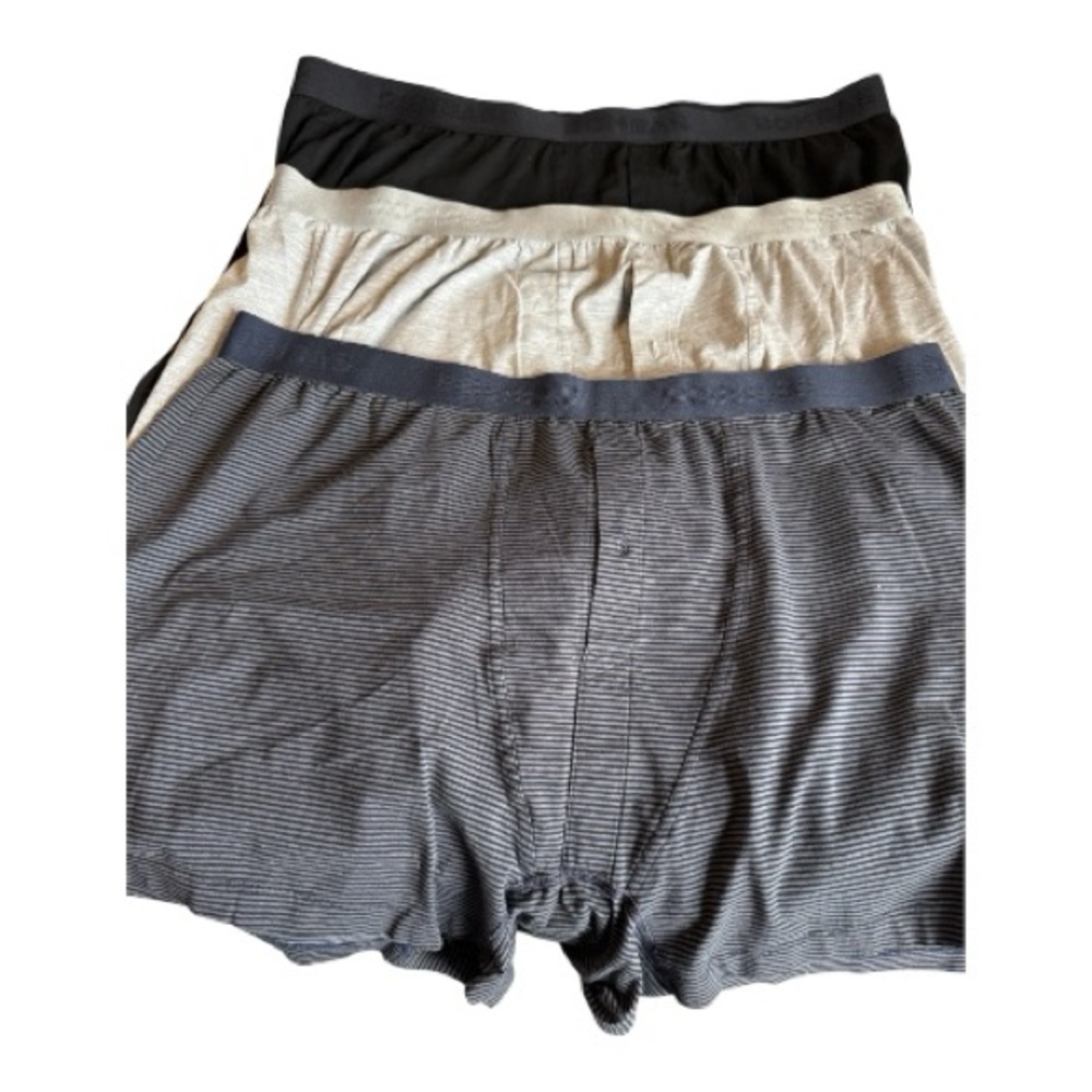 Men's Bombas Boxer Briefs Set - Black, Gray, and Blue